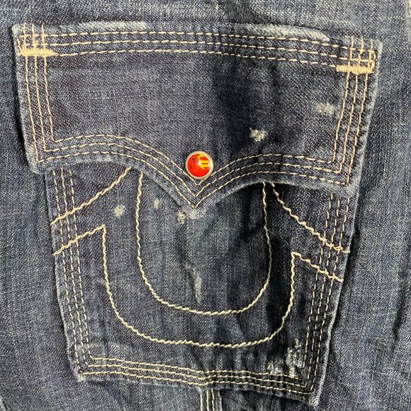 True Religion Men's Vintage Rocky Long Sleeve Western Shirt - Picture 3 of 8